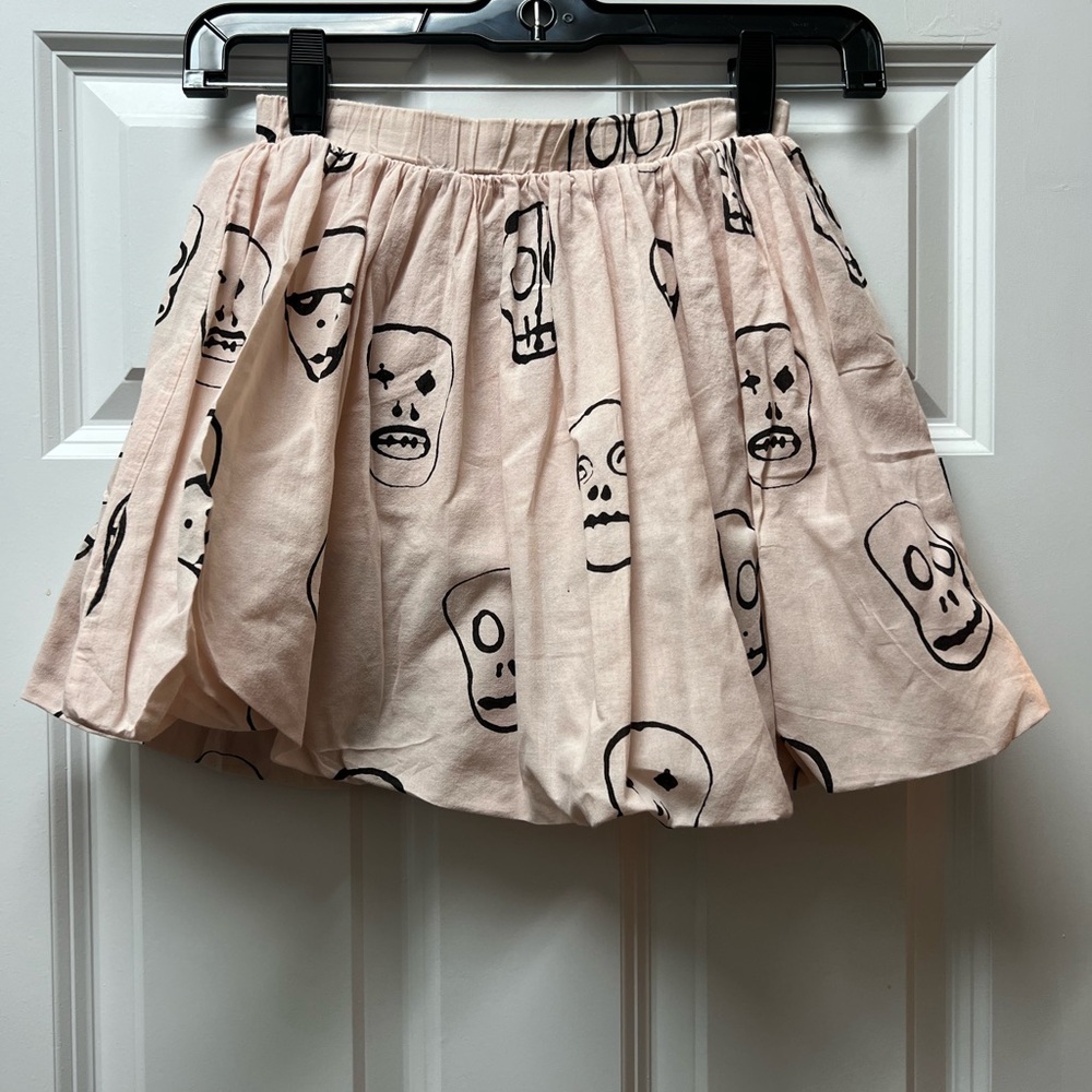 Nununu Skull Mask Balloon Powder Pink Skirt Size 6-7